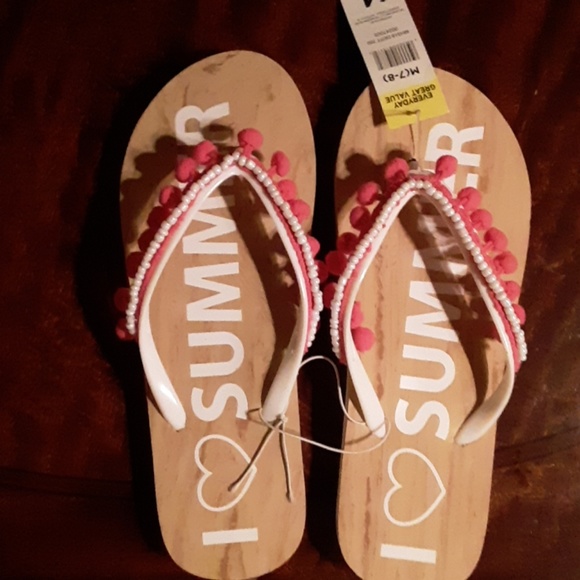 SOLDI love summer Bobbie Brooks flops.med 7/8 NWT - Picture 1 of 3